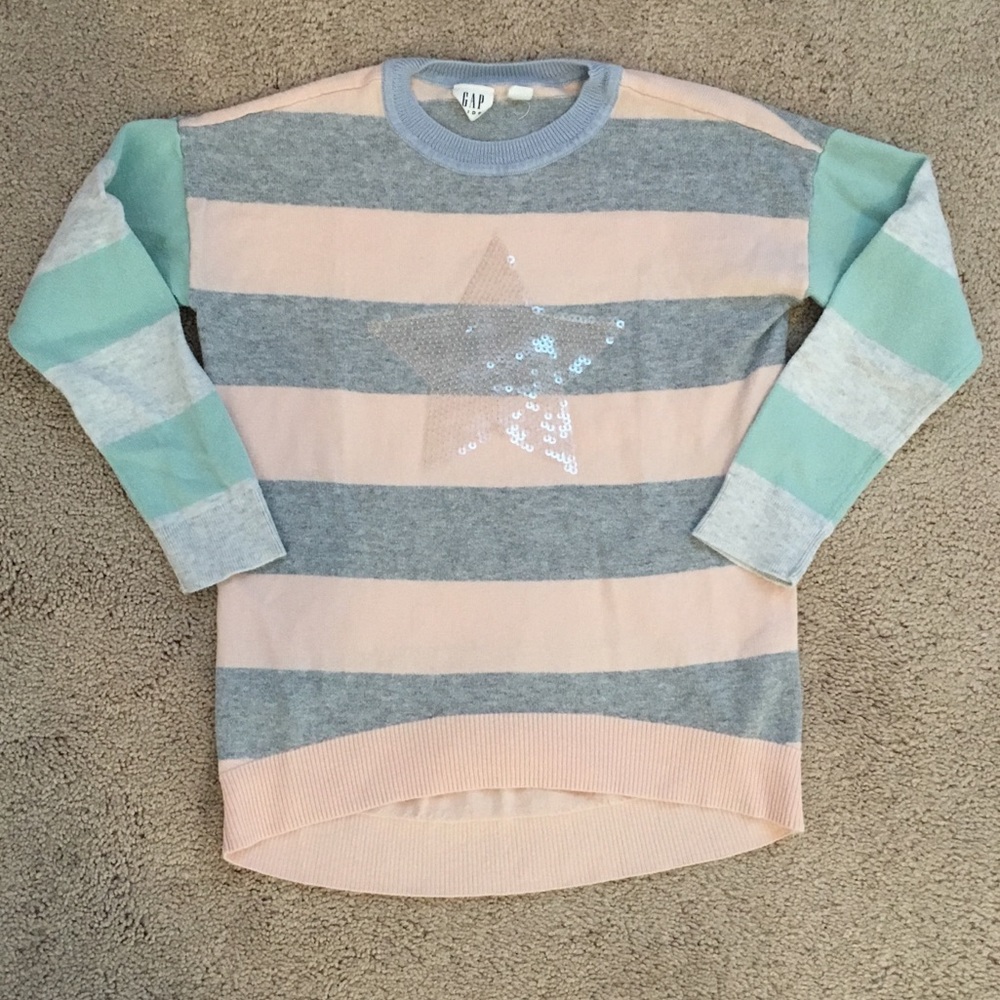Gap Kids Sequin Star Sweater - Size 6/7 - GUC
